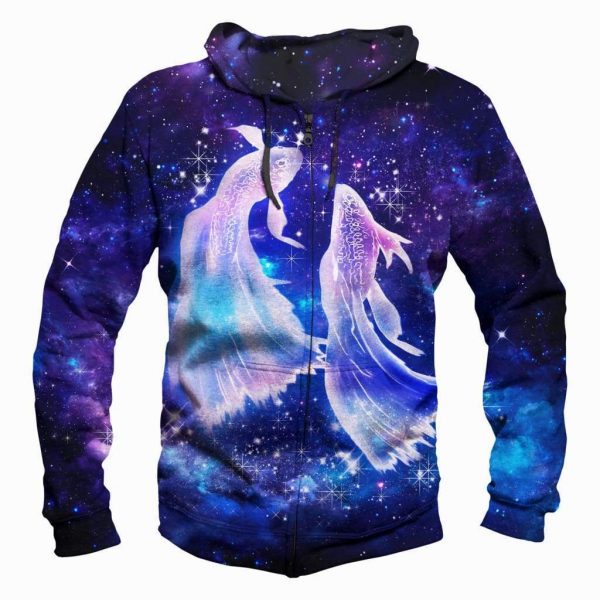 Horoscope Pisces Hoodies - Pullover Black Hoodie