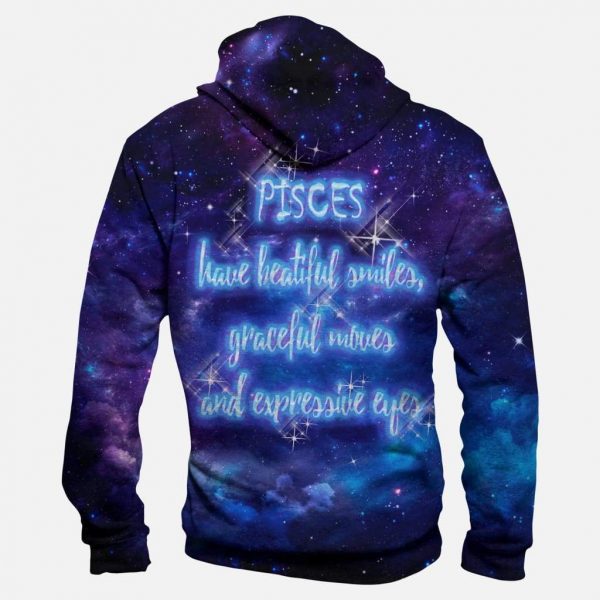 Horoscope Pisces Hoodies - Pullover Black Hoodie