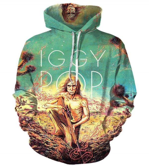 Iggy Pop Hoodies - Pullover Blue Hoodie