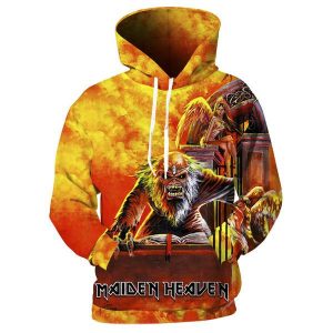 Iron Maiden Slip Knot 3D Hoodie Rock Band Metallic Sweatshirt