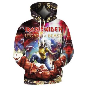 Iron Maiden Slip Knot 3D Hoodie - Rock Band Metallic Sweatshirt