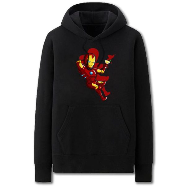 Iron Man Hoodies - Solid Color Iron Man Cartoon Style Cool Fleece Hoodie