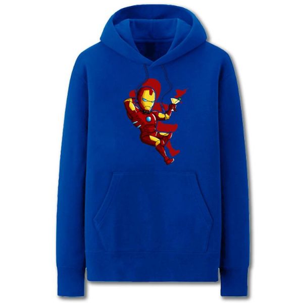 Iron Man Hoodies - Solid Color Iron Man Cartoon Style Cool Fleece Hoodie
