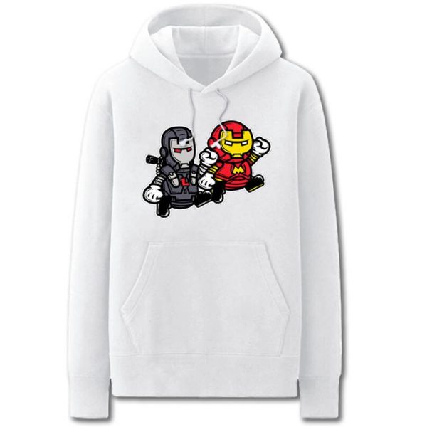 Iron Man Hoodies - Solid Color IronMan Robot Cartoon Style Cute Fleece Hoodie