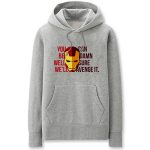 Iron Man Hoodies - Solid Color Super Hero Iron Man Cartoon Style Fleece Hoodie