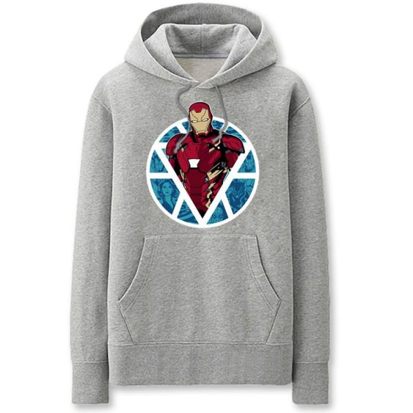 Iron Man Hoodies - Solid Color Super Hero Iron Man Icon Fleece Hoodie