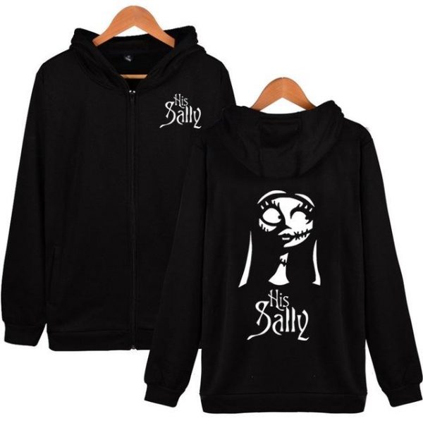 Jack and Sally Couple Zipper Hoodies Halloween The Nightmare Before Christmas Jackets