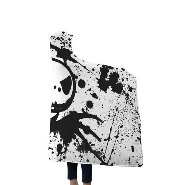 Jack Skellington Hooded Blankets - Jack Black and White Hooded Blanket