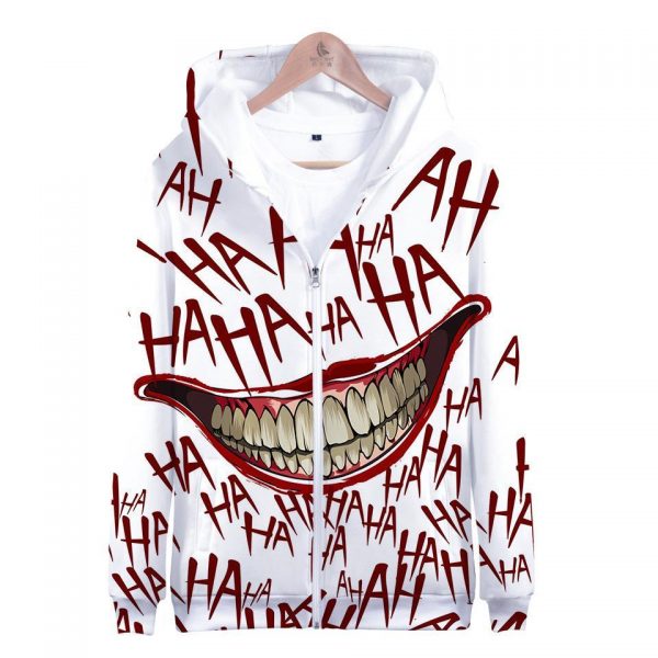 Joker Hoodies - Joker Series HAHA Joker White Unisex 3D Hoodie