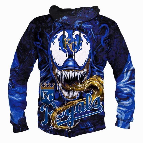 Kansas City Royals Venom Hoodies - Pullover Blue Hoodie