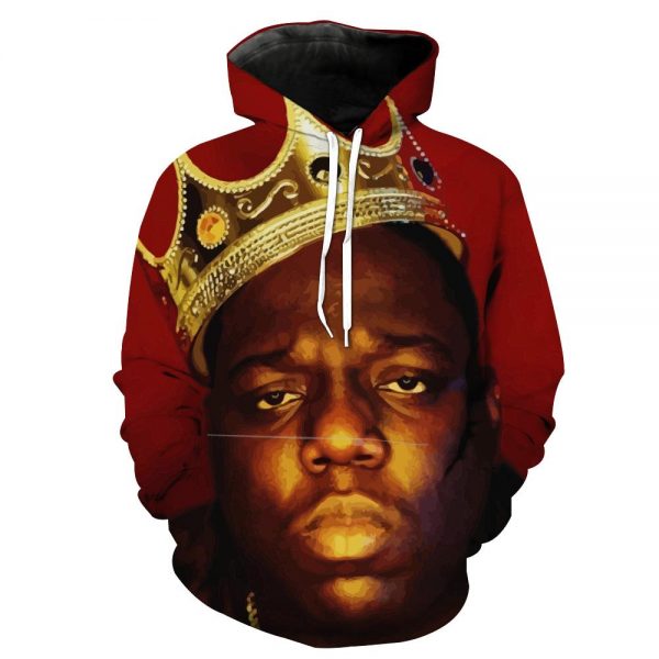 King Biggie Hoodie - Notorious Smalls Pullover Red Hoodie