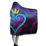 Kingdom Hearts Blanket Wearable Sherpa Fleece Flannel Hooded
