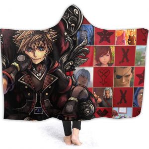 Kingdom Hearts Flannel Hooded Blanket - Anime Blanket