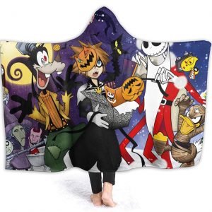 Kingdom Hearts Flannel Hooded Blanket - Anime Blanket