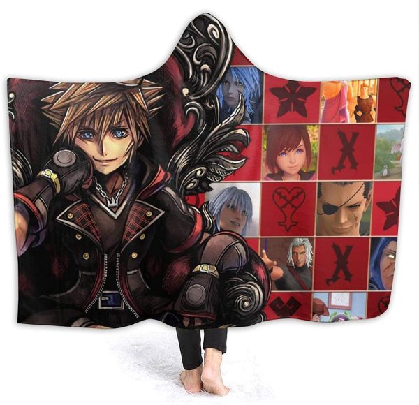 Kingdom Hearts Flannel Hooded Blanket - Anime Blanket