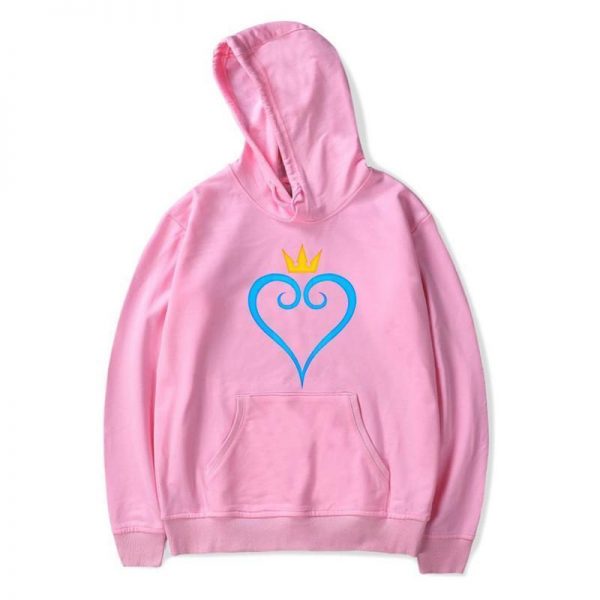 Kingdom Hearts Girls Crown and Blue Heart Printed Multicolor Hoodie