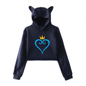 Kingdom Hearts Girls Printed Hearts Fashion Multicolor Short Hoodies