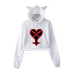Kingdom Hearts Girls Printed Hearts Fashion Multicolor Short Hoodies