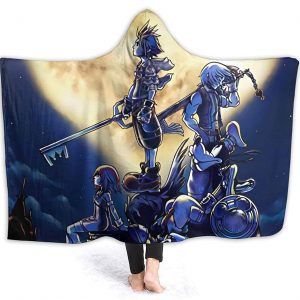 Kingdom-Hearts Hooded Blanket - Flannel for Bed Sofa Lightweight Blanket