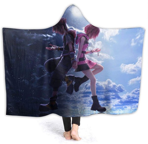 Kingdom Hearts Hooded Blanket - Flannel Lightweight Blanket