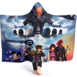 Kingdom-Hearts Hooded Blanket - Soft Flannel for Bed Sofa Lightweight Blanket