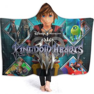 Kingdom-Hearts Hooded Blanket - Super Soft Flannel for Bed Sofa Lightweight Blanket