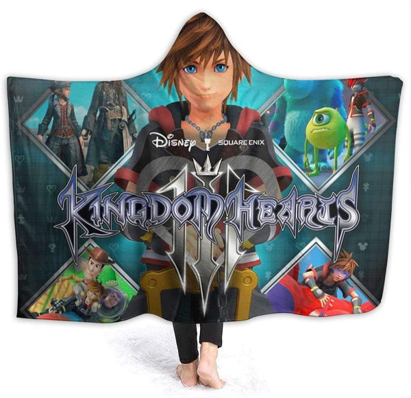 Kingdom-Hearts Hooded Blanket - Super Soft Flannel for Bed Sofa Lightweight Blanket