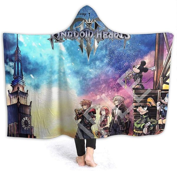 Kingdom-Hearts Hooded Blanket - Super Soft Flannel for Sofa Blanket