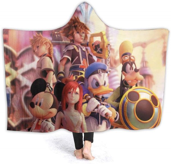 Kingdom-Hearts Hooded Blanket - Throw Flannel Blanket