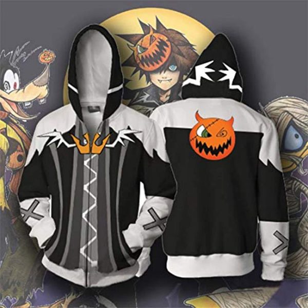 Kingdom Hearts Hooded Coat - 3D Print Zipper Gaming Hoodie