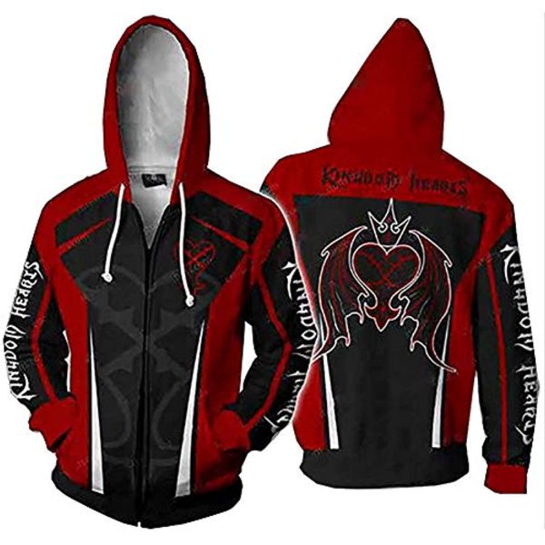 Kingdom Hearts Hooded Coat - 3D Print Zipper Gaming Hoodie