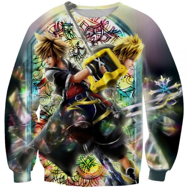 Kingdom Hearts Hoodies - Pullover Roxas and Sora Keyblade Hoodie
