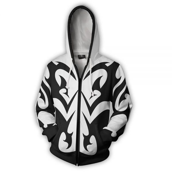 Kingdom Hearts Xemnas Hoodies -  Zip Up Black-white Hoodie