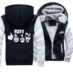 Kiss Jackets - Solid Color Kiss Series Hip Hop Music Super Cool Fleece Jacket