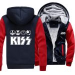 Kiss Jackets - Solid Color Kiss Series Logo Icon Super Cool Fleece Jacket