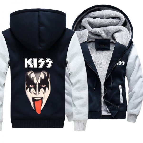 Kiss Jackets - Solid Color Kiss Series Logo Icon Super Cool Fleece Jacket