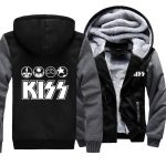Kiss Jackets - Solid Color Kiss Series Logo Icon Super Cool Fleece Jacket