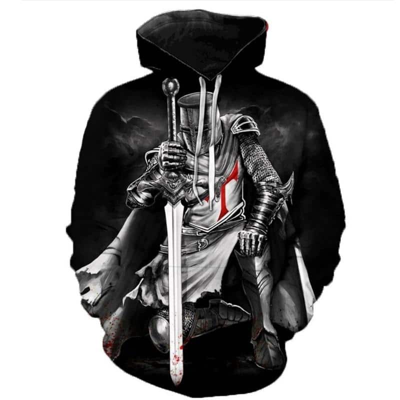 Knights Templar 3D Printed Hoodies - Fashion Hooded Sweatshirts - Anime ...