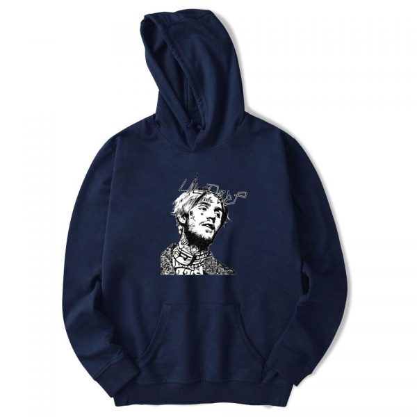 Lil Peep Hoodies - Head Portrait Printed  Pullover Hoodie