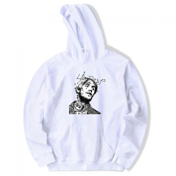 Lil Peep Hoodies - Head Portrait Printed  Pullover Hoodie
