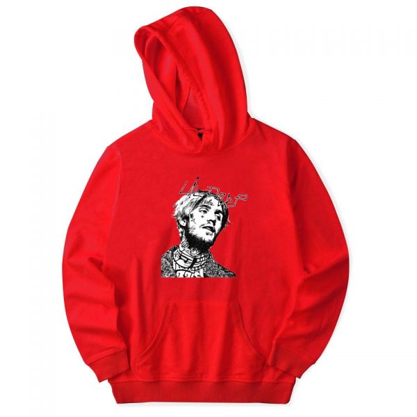 Lil Peep Hoodies - Head Portrait Printed  Pullover Hoodie
