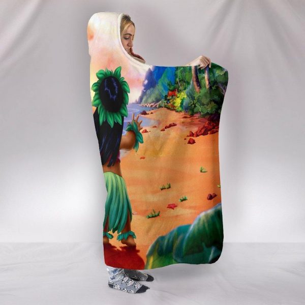 Lilo And Stitch Hooded Blankets - Lilo And Stitch Anime Cute Hooded Blanket