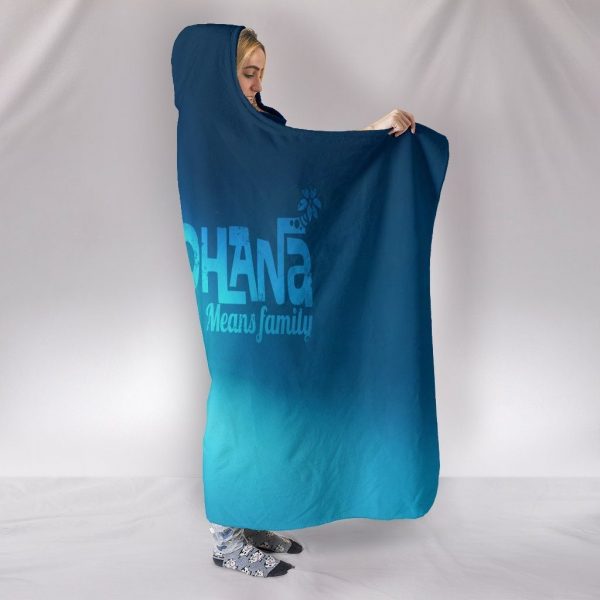 Lilo And Stitch Hooded Blankets - Lilo And Stitch Super Cute Blue Hooded Blanket