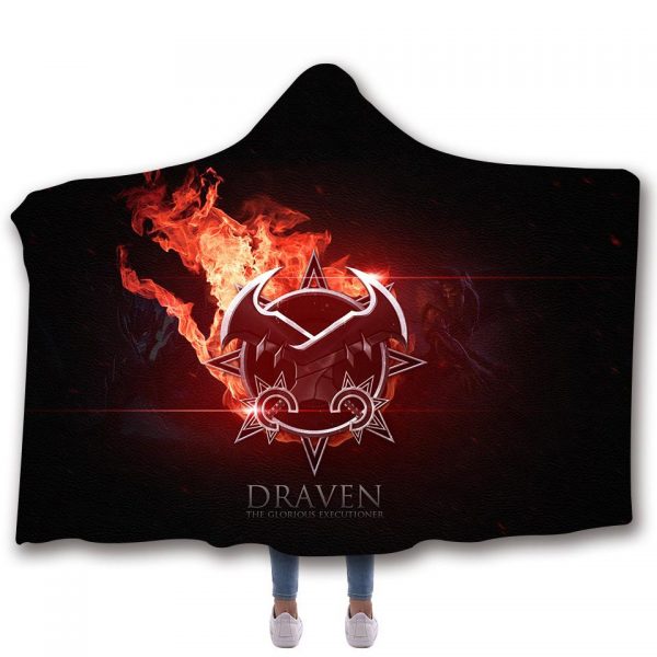 LOL Hooded Blankets - LOL DRAVEN Logo Super Cool Fleece Hooded Blanket