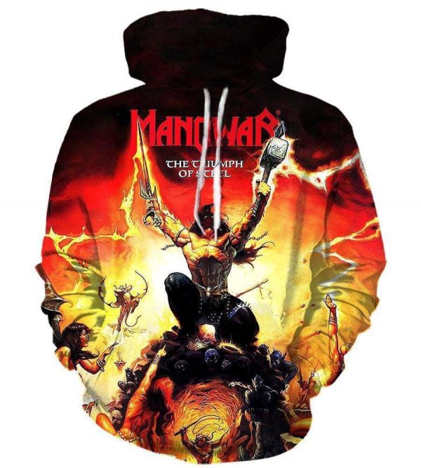 Manowar Heavy Metal Band Hoodies - Pullover Red Hoodie