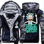 Man's Cartoon Rick and Morty Printing Zip Up Hoodie Outerwear