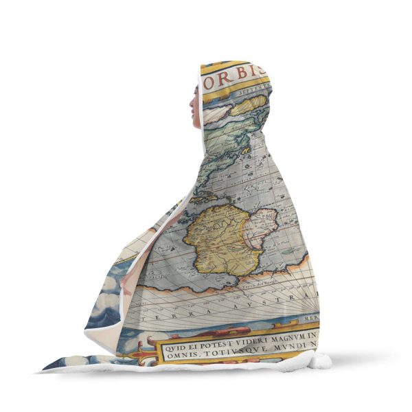 Map Hooded Blankets - Map Series Northern Hemisphere Map Fleece Hooded Blanket