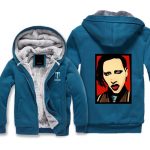 Marilyn Manson Jackets - Solid Color Marilyn Manson Spoof Icon Fleece Jacket