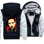 Marilyn Manson Jackets - Solid Color Marilyn Manson Spoof Icon Fleece Jacket