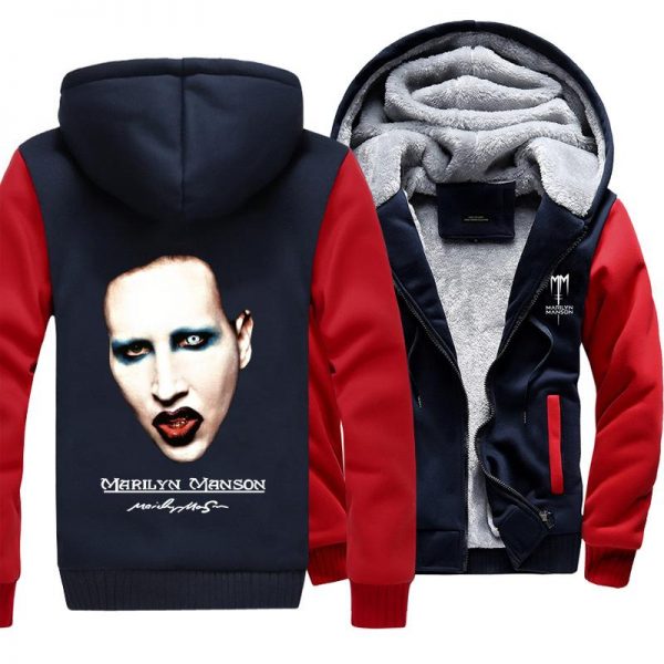 Marilyn Manson Jackets - Solid Color Marilyn Manson Spoof Icon Super Cool Fleece Jacket